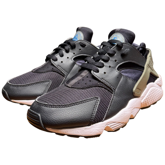 NIKE Air Huarache Run Women's 8.5 Black Army Green Sneaker Athletic Shoes - Picture 2 of 14